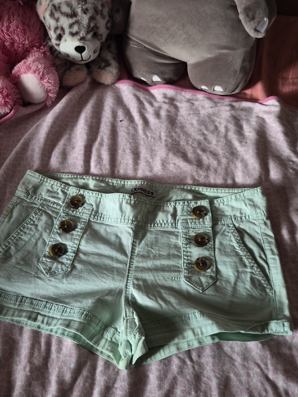spring vintage mint green low rise minishorts